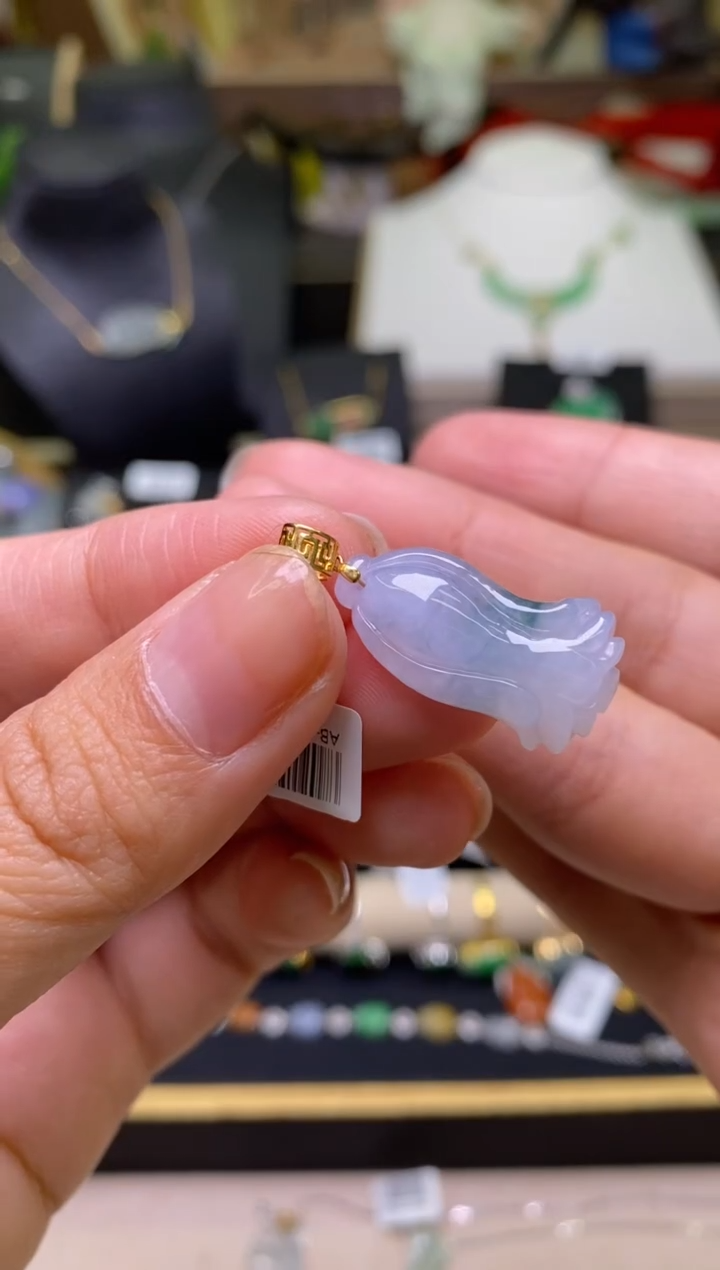 【闪购商品】翡翠颈饰18K金镶嵌净货18336