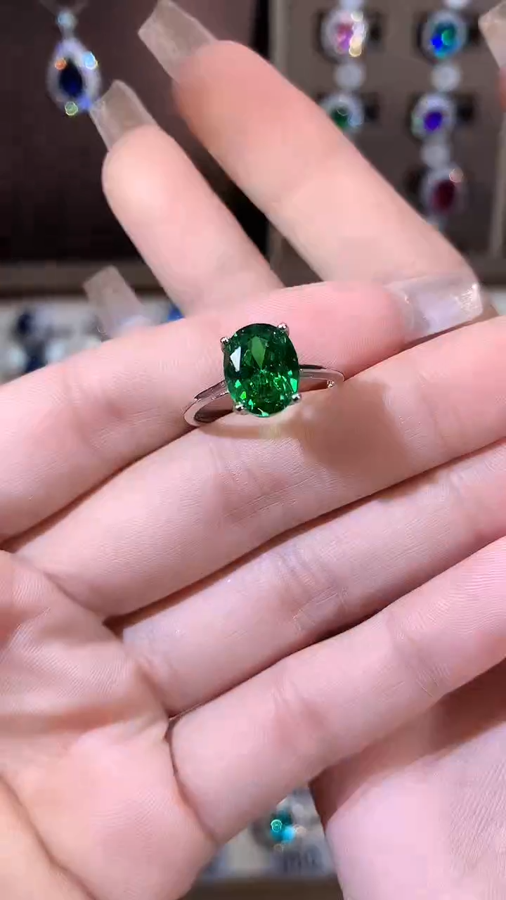 银S925镶嵌戒指碧玺810