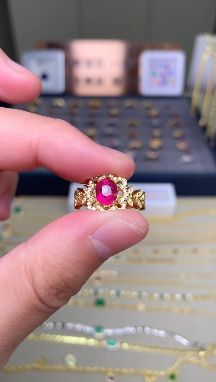 【闪购商品】碧玺戒指银S925镶嵌戒指