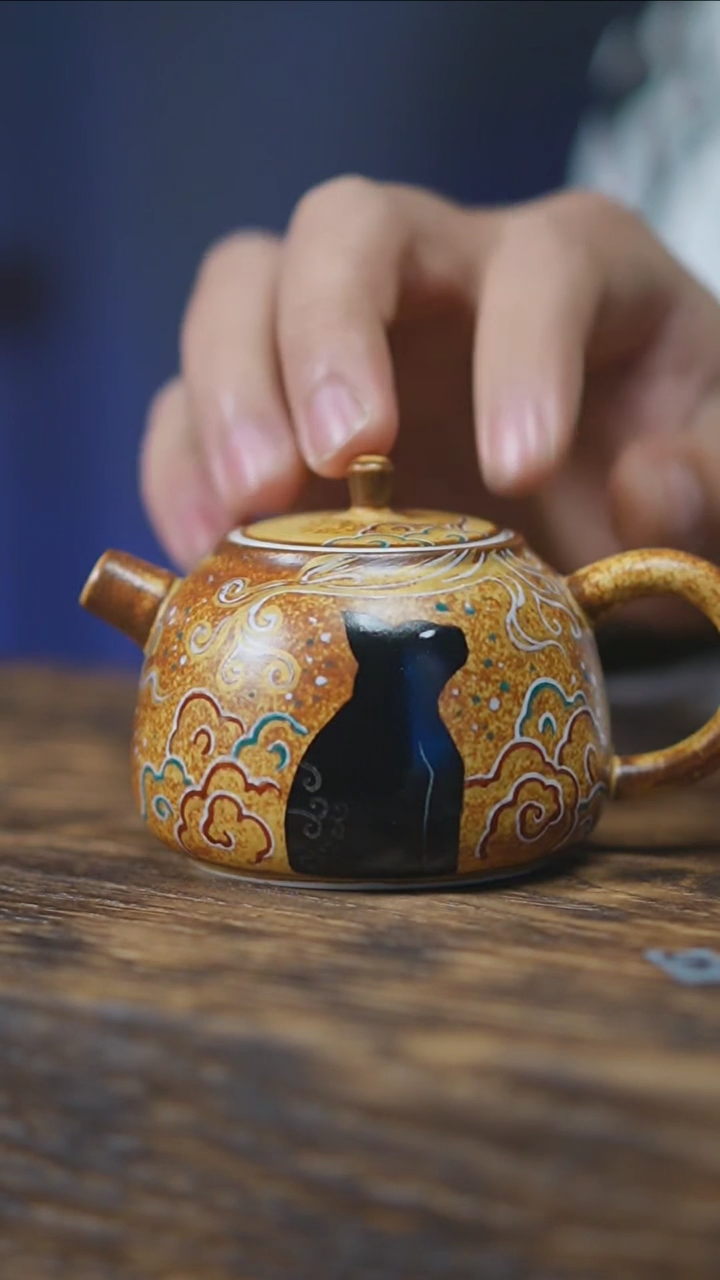 【闪购商品】手绘玄猫壶系列手绘