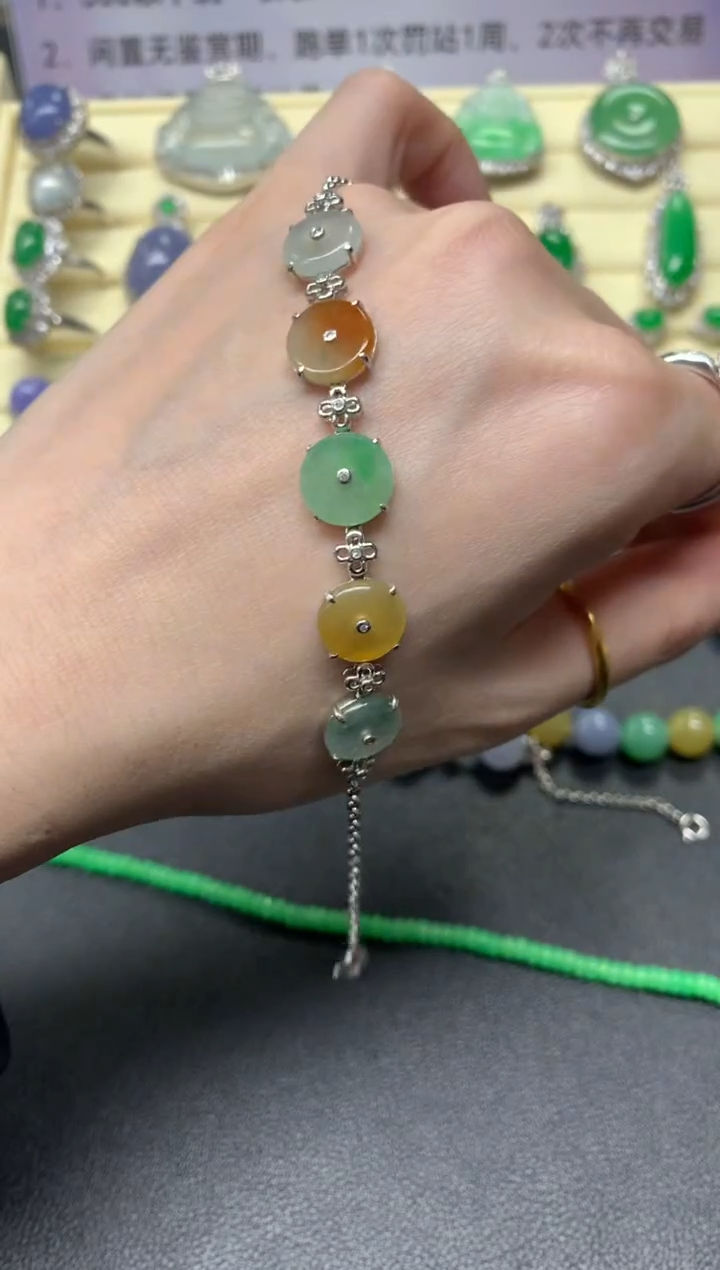 【闪购商品】翡翠手链18K金镶嵌手链|2980+298