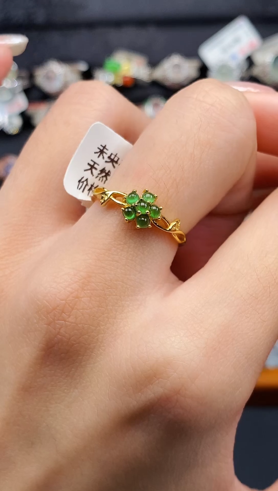 银S925镶嵌戒指翡翠天然A货翡翠5