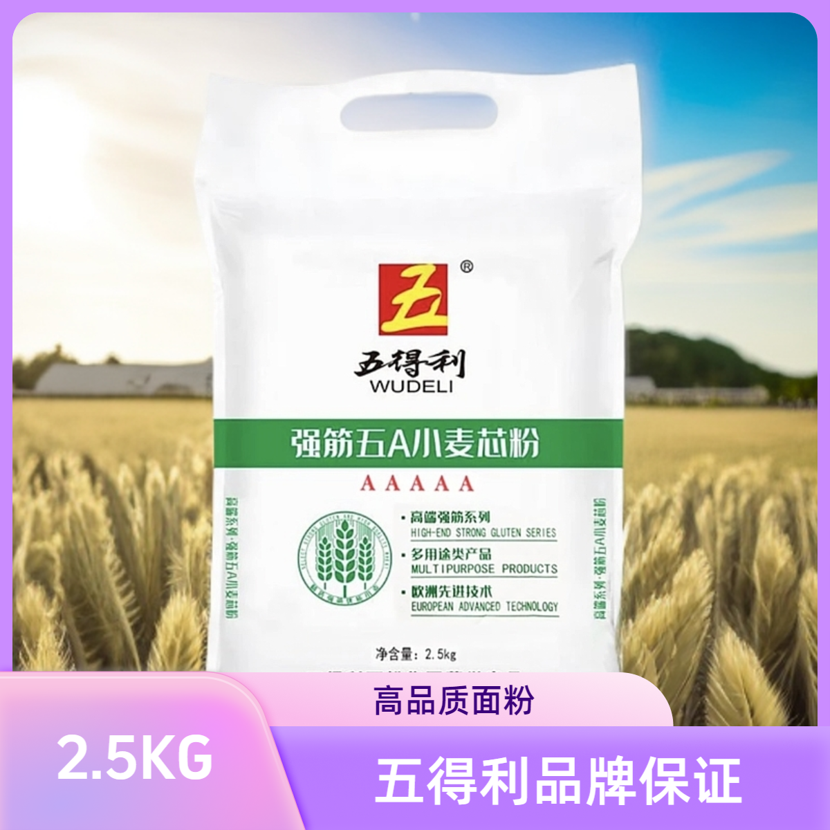 2.5KG/5斤强筋优质五A小麦芯粉营养家庭面食面点制作家用通用面粉