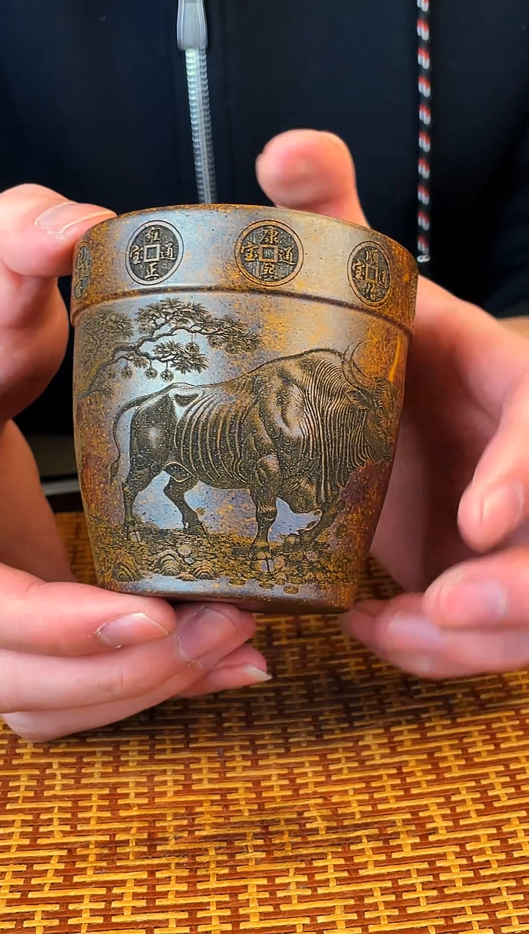 牛气冲天 柴烧 黄金段泥 主人杯