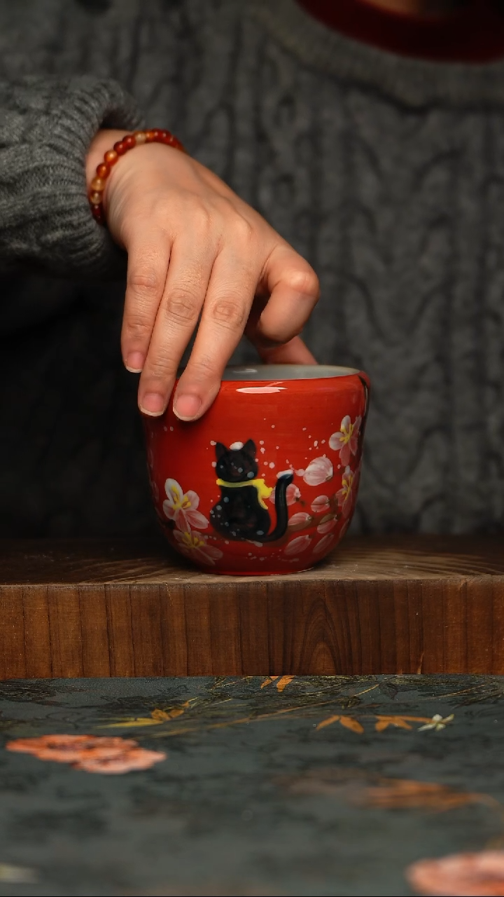 瓷片釉下彩手工手绘同款陶器