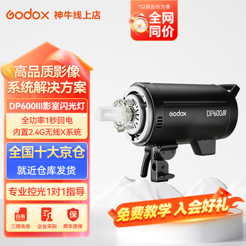 GODOX/神牛DP 600WIII三代闪光灯人像大功率静像影棚拍摄补光灯