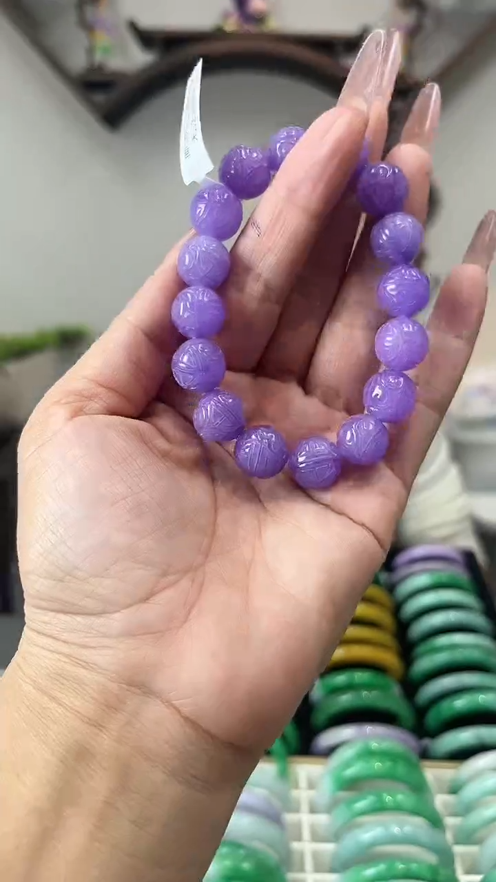 【闪购商品】砖雕a32 紫罗兰手串 大颗粒