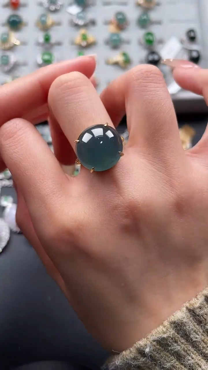 【闪购商品】翡翠戒指银S925镶嵌4653643