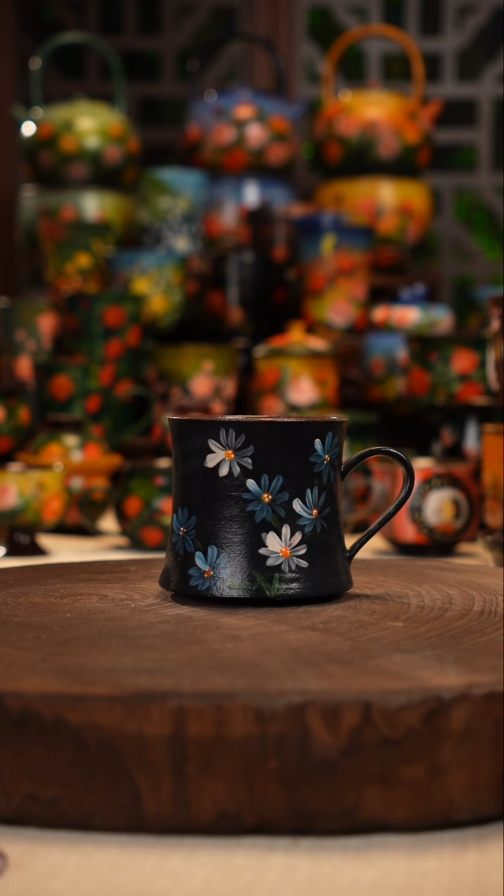 紫砂油画手绘釉下彩