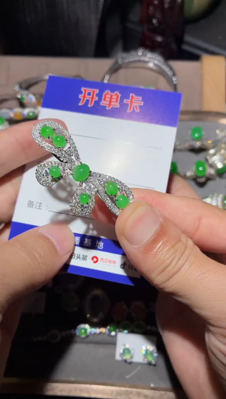 翡翠银S925镶嵌颈饰全量   发卡
