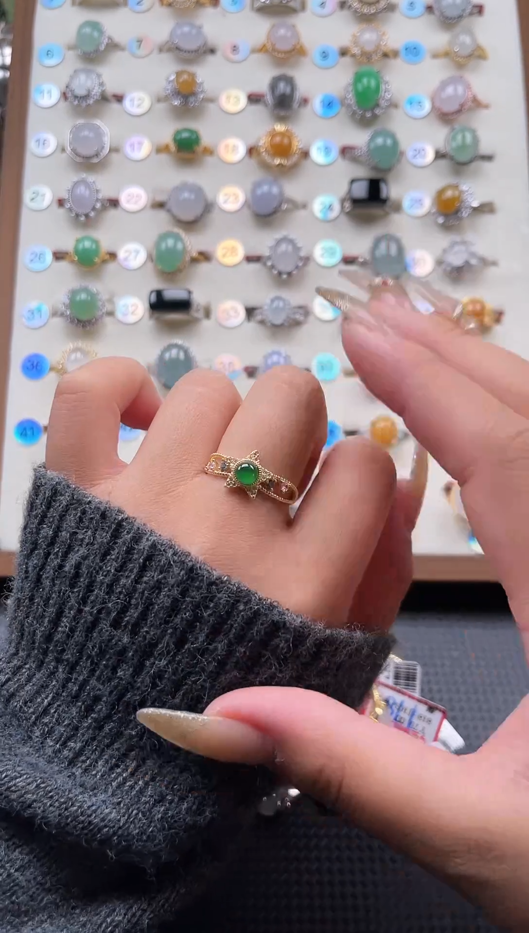 【闪购商品】翡翠戒指银S925镶嵌天然A货翡翠戒指