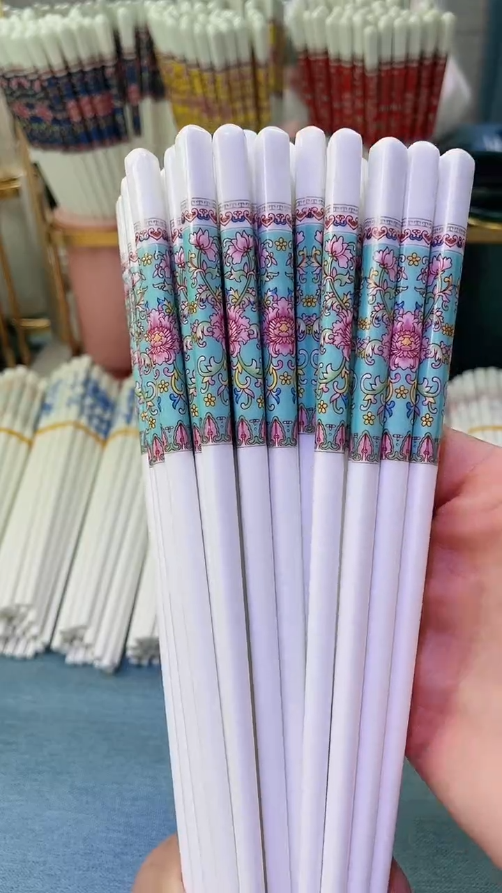 【闪购商品】瓷片【防滑珐琅彩绿色10双】