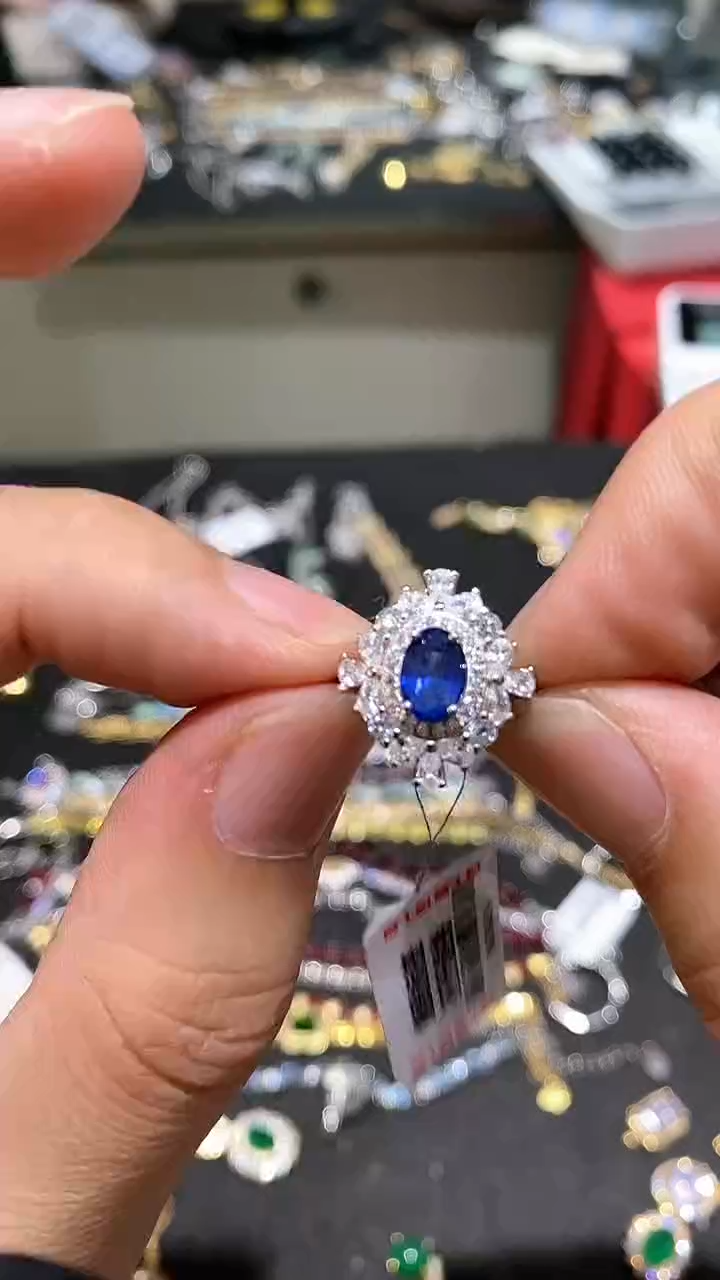 【闪购商品】蓝宝石戒指银S925镶嵌戒指