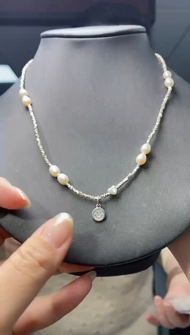 【闪购商品】淡水珍珠颈饰银S925镶嵌CL6909