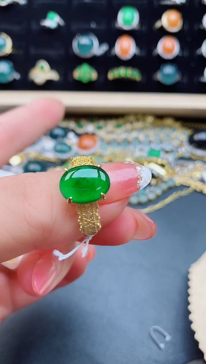 【闪购商品】翡翠戒指银S925镶嵌508050