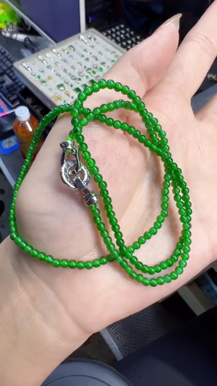 【闪购商品】定制翡翠未镶嵌珠链商品多样性发货1