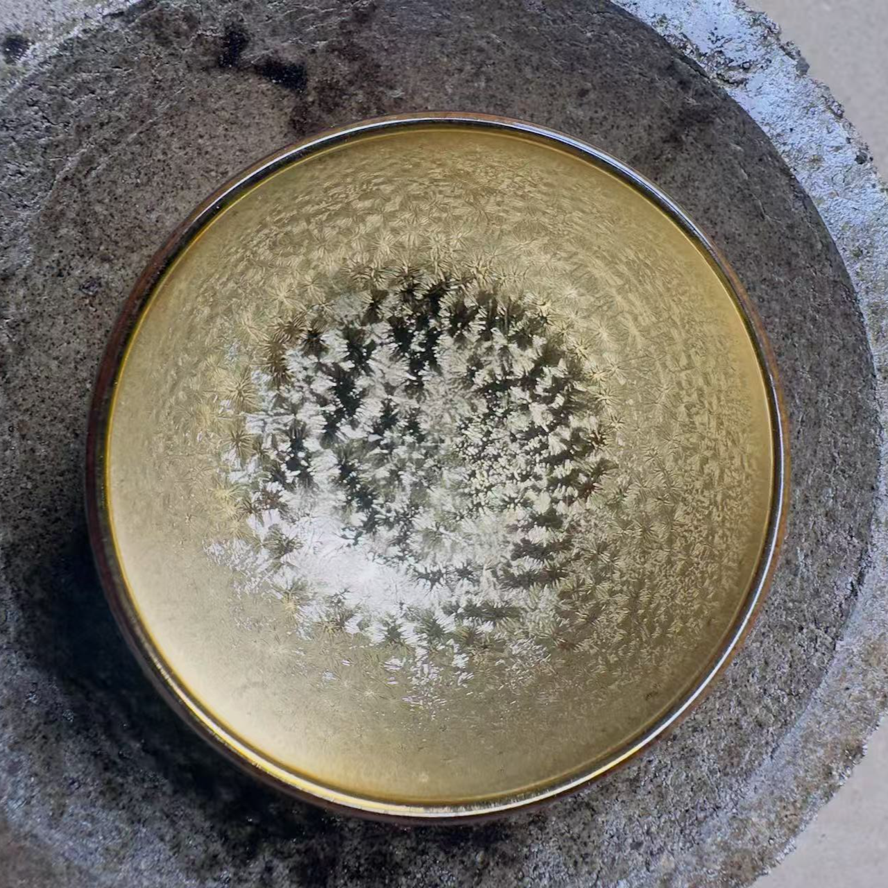 建窑建盏双面金 盏钵