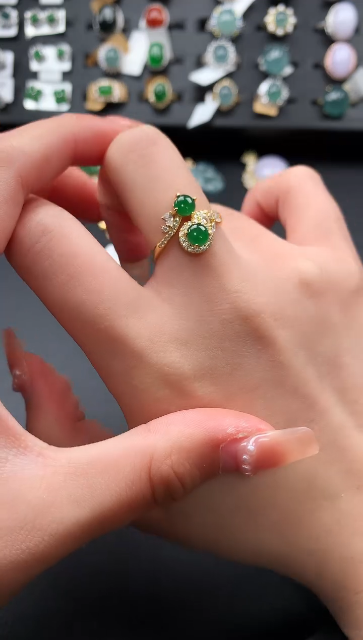 【闪购商品】翡翠戒指银S925镶嵌51241