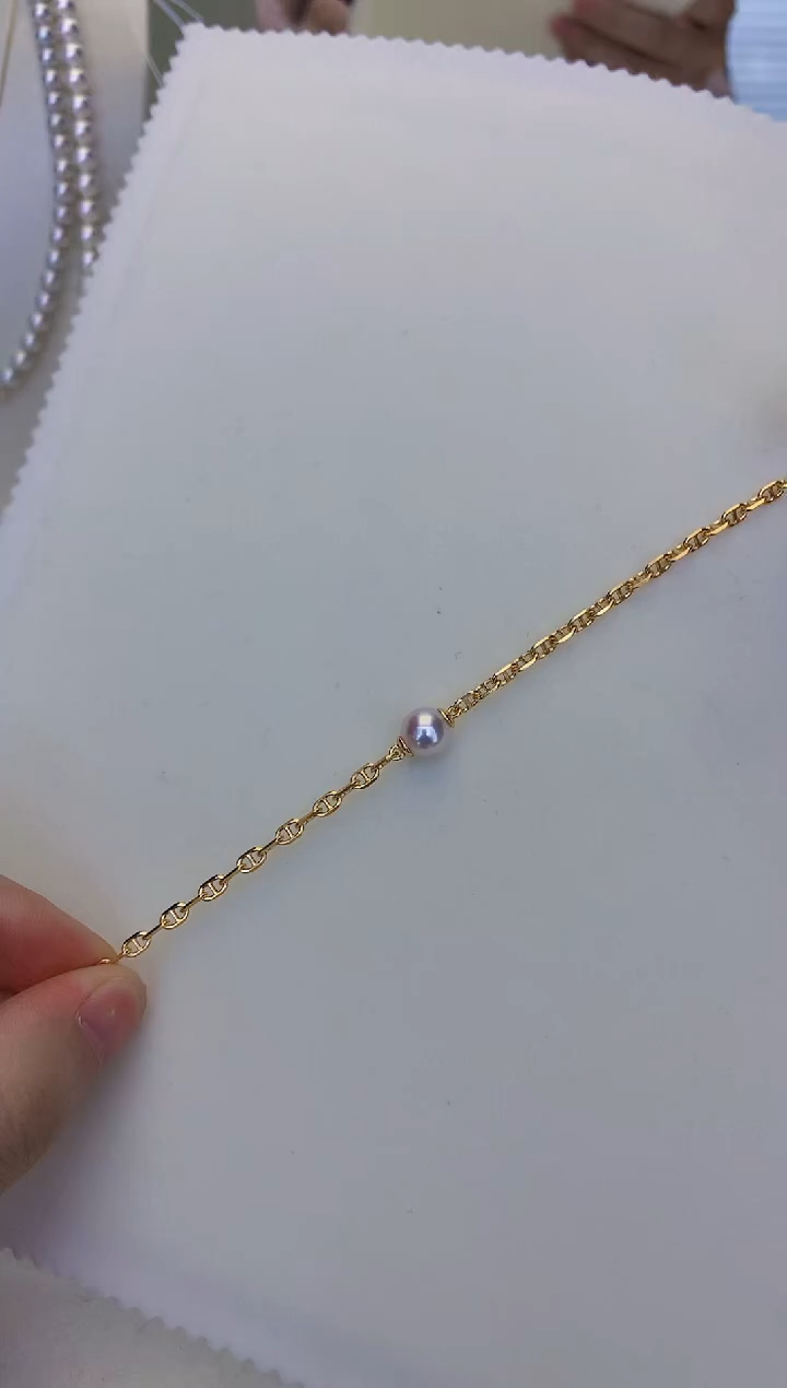 银S925镶嵌饰品海水珍珠设计款手链