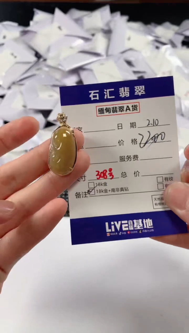 【闪购商品】翡翠颈饰18K金镶嵌11111111