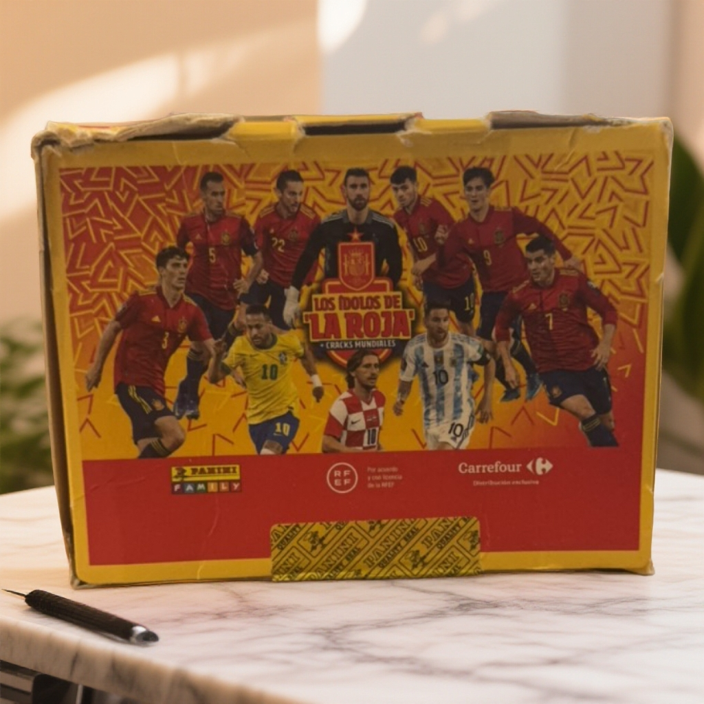 Panini2022西班牙队盒贴纸 寻找梅西C罗魔笛内马尔插入 10包