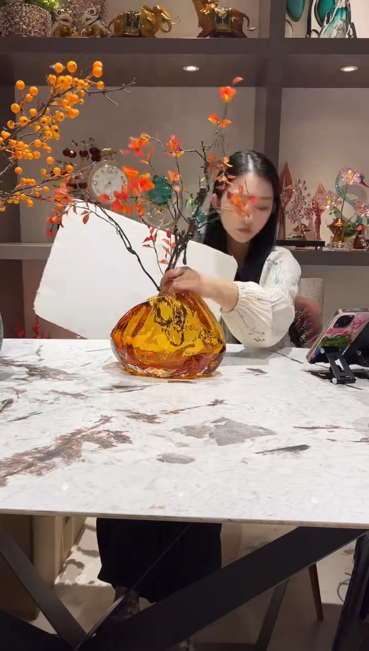 高级火山石琉璃花瓶