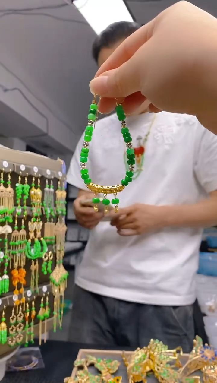 翡翠银S925镶嵌耳饰0317翡翠手链