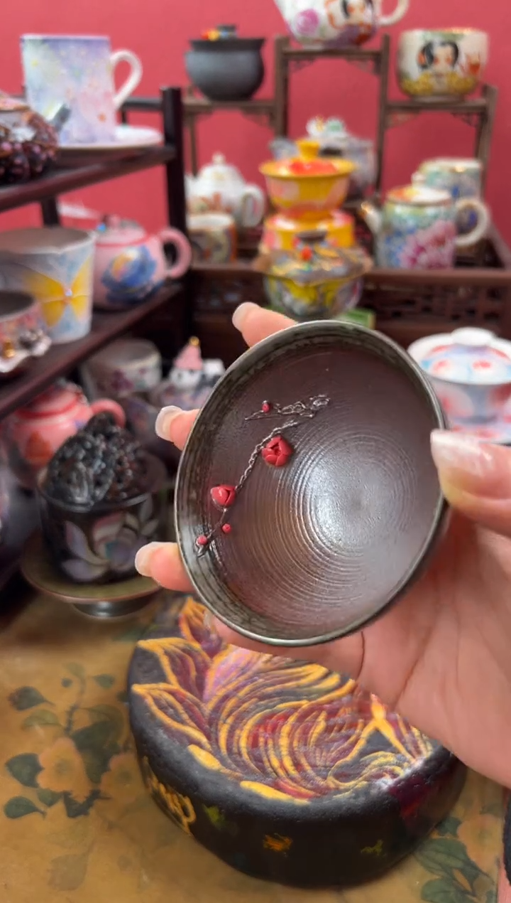 【闪购商品】素慕堂老陶泥杯中梅花碗口杯