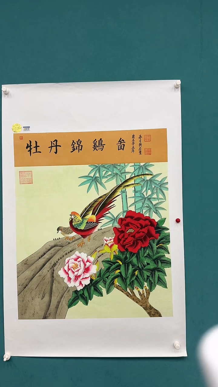 国画牡丹锦鸡图111