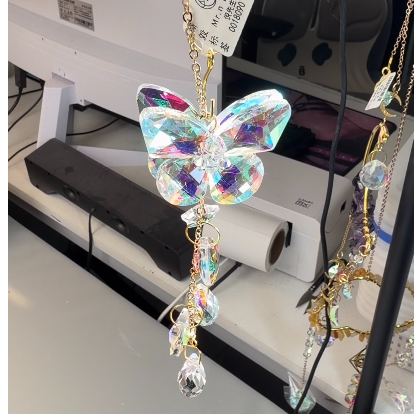 非金属仿水晶手链 蝴蝶挂件预售链接