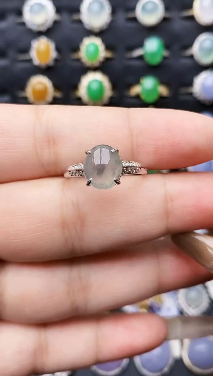 银S925镶嵌戒指翡翠0002