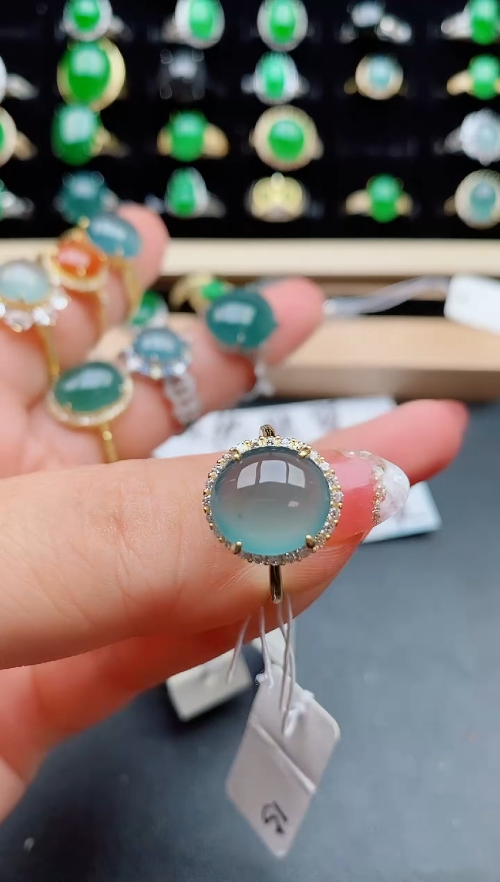 【闪购商品】翡翠戒指银S925镶嵌0805508