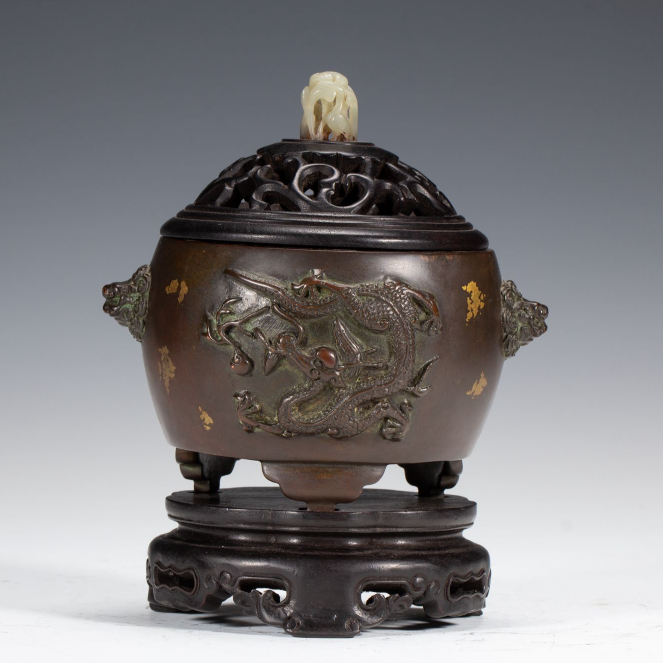 【程田文物】-铜-点金龙纹双耳炉250221-7