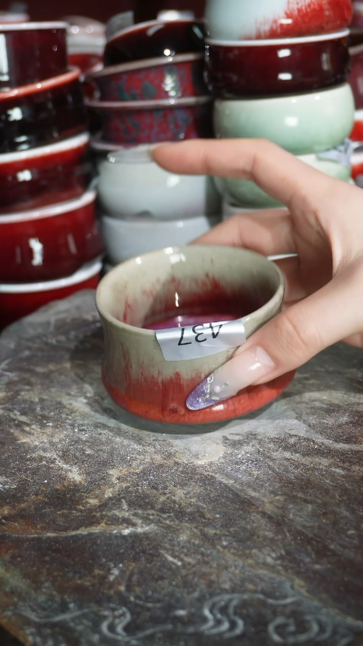 摆件陶精品窑变钧瓷茶器