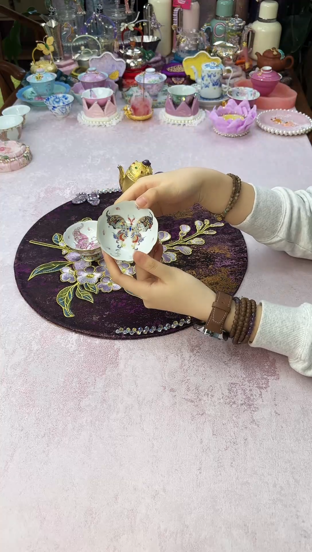 50 灵玺贡坊彩色蝴蝶主人杯