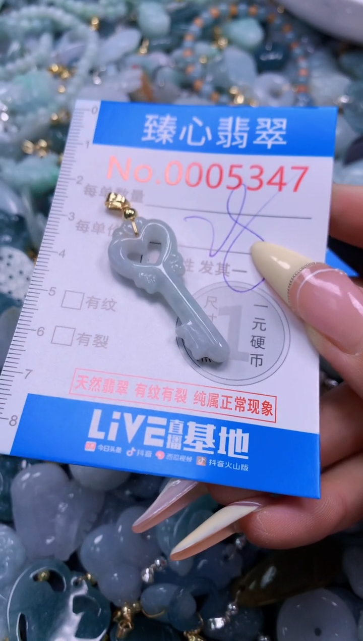 翡翠未镶嵌颈饰含绳0005347