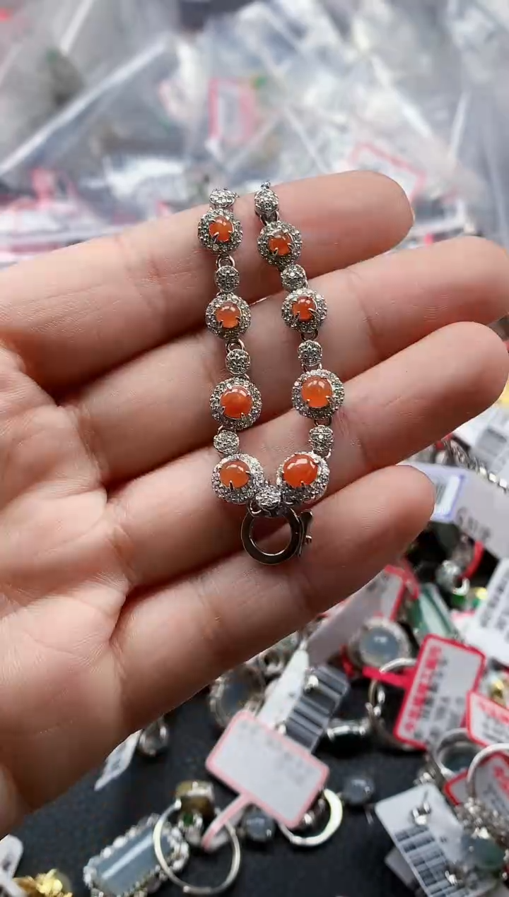 银S925镶嵌戒指翡翠天然A货缅甸翡翠