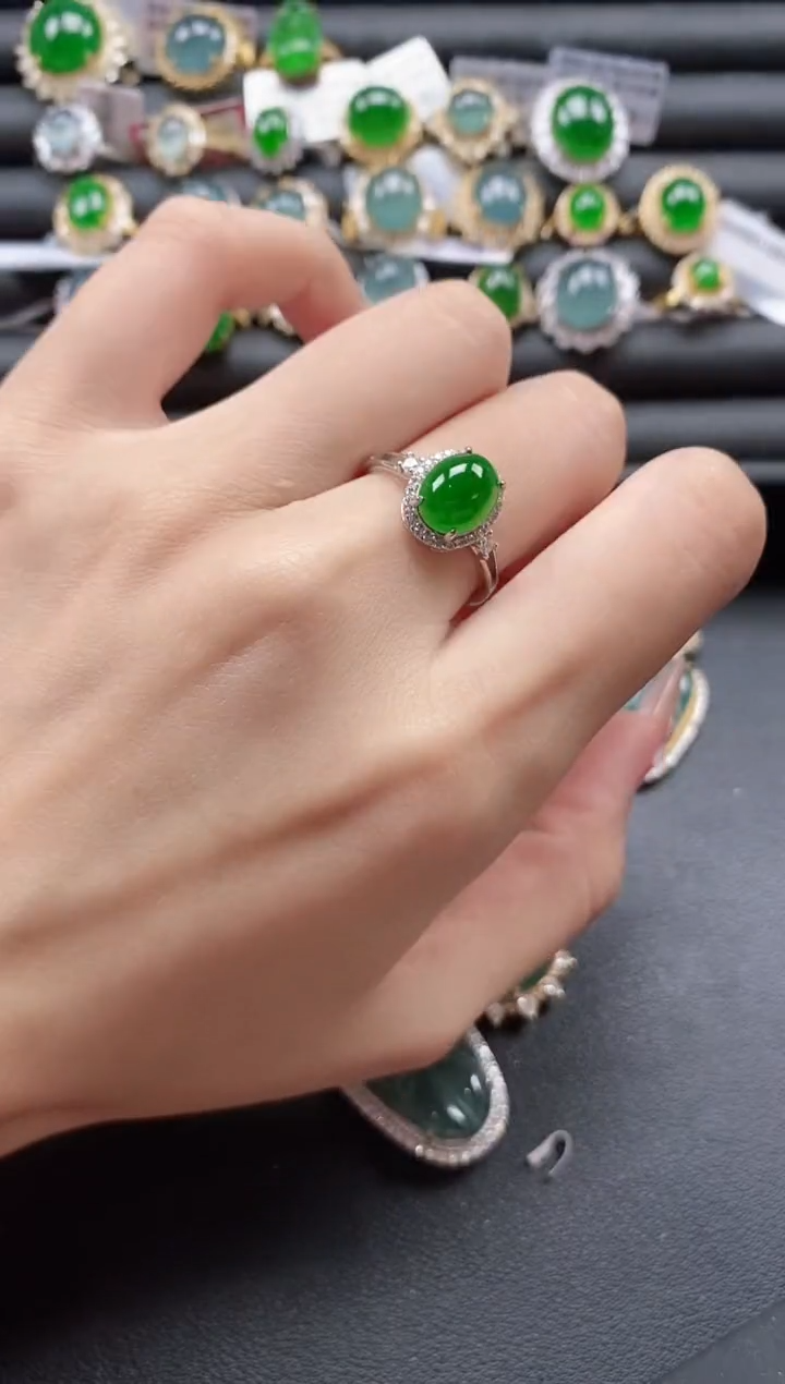 【闪购商品】翡翠戒指银S925镶嵌51151