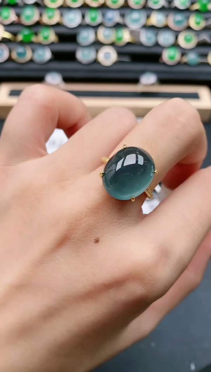 【闪购商品】翡翠戒指银S925镶嵌11111