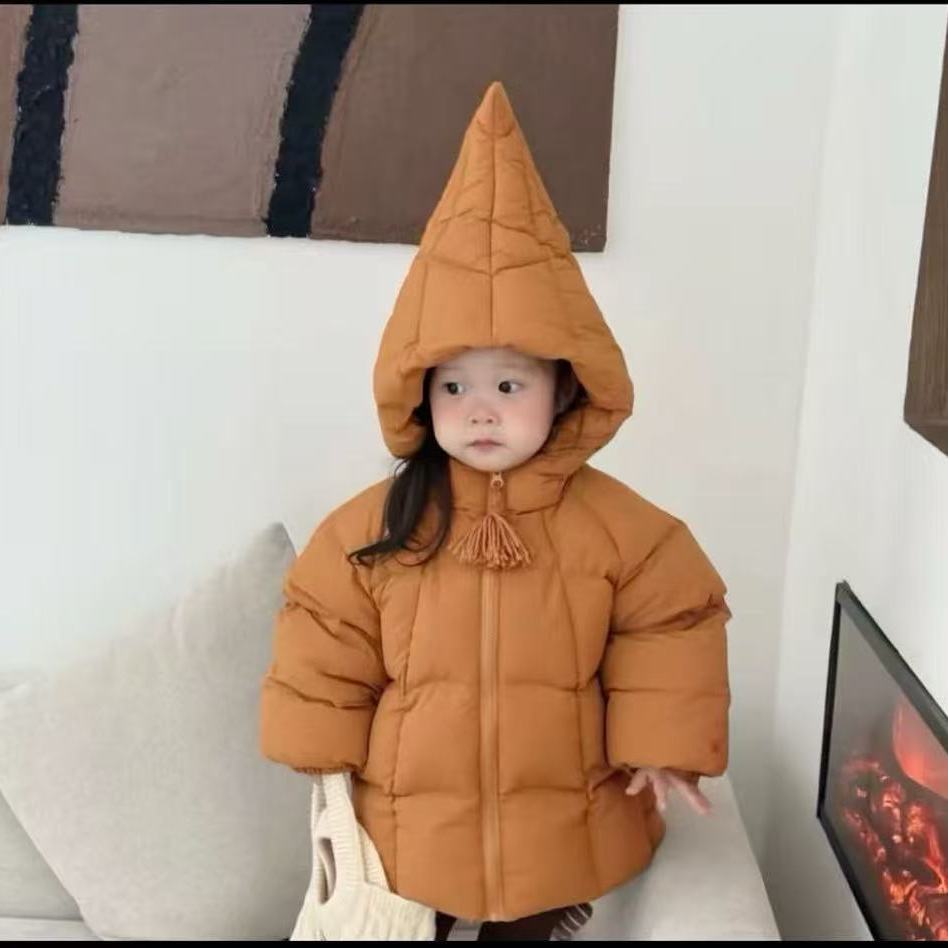 南瓜精灵帽厚羽绒外套