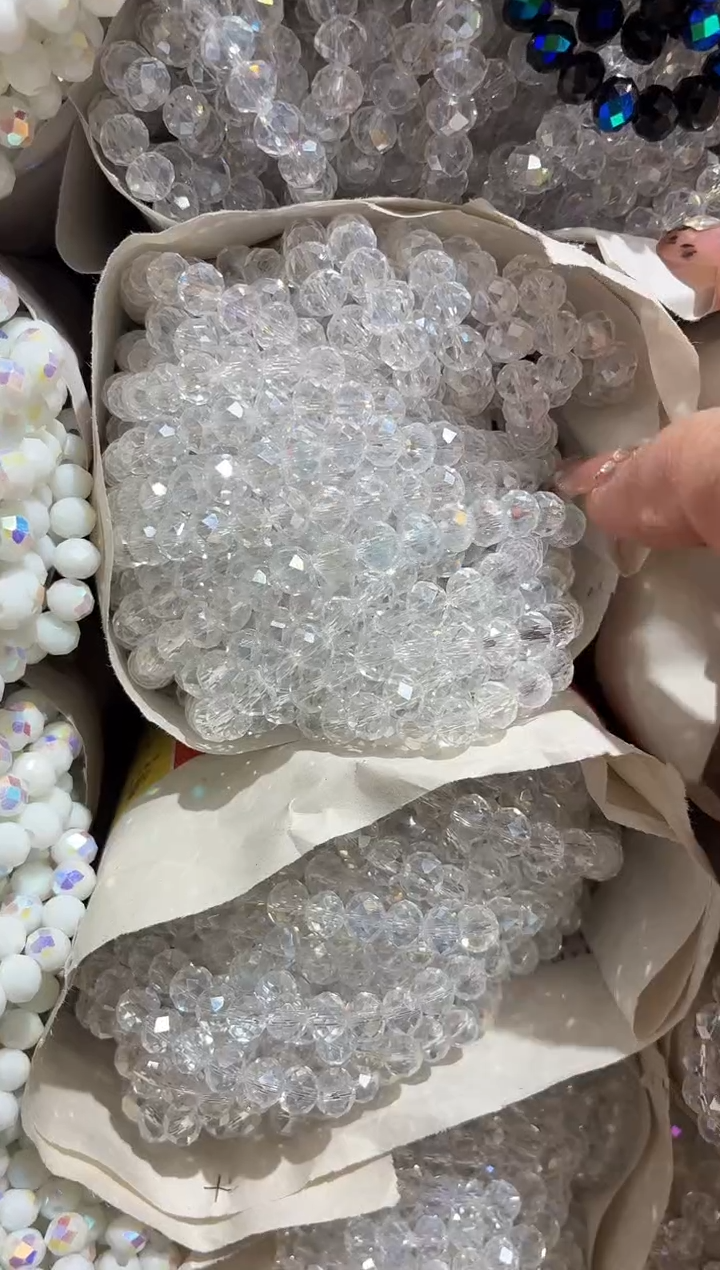 玻璃2170卡6水晶10条AB彩婚纱白