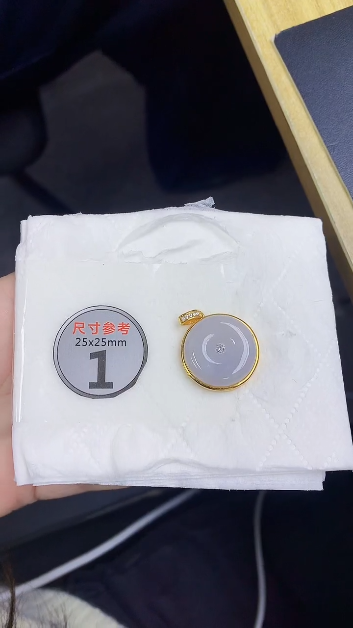 颈饰银S925镀金镶嵌翡翠 天然缅甸A货百元以上9元证书费自理