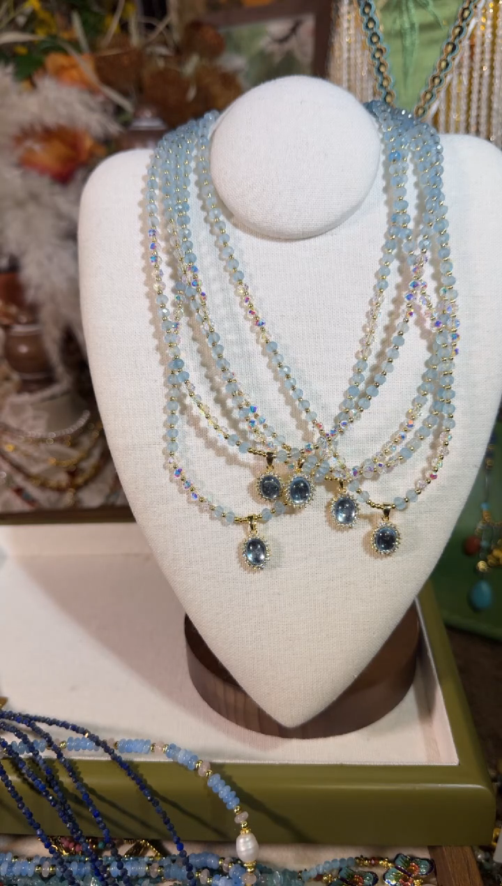 未镶嵌项链海蓝宝石104