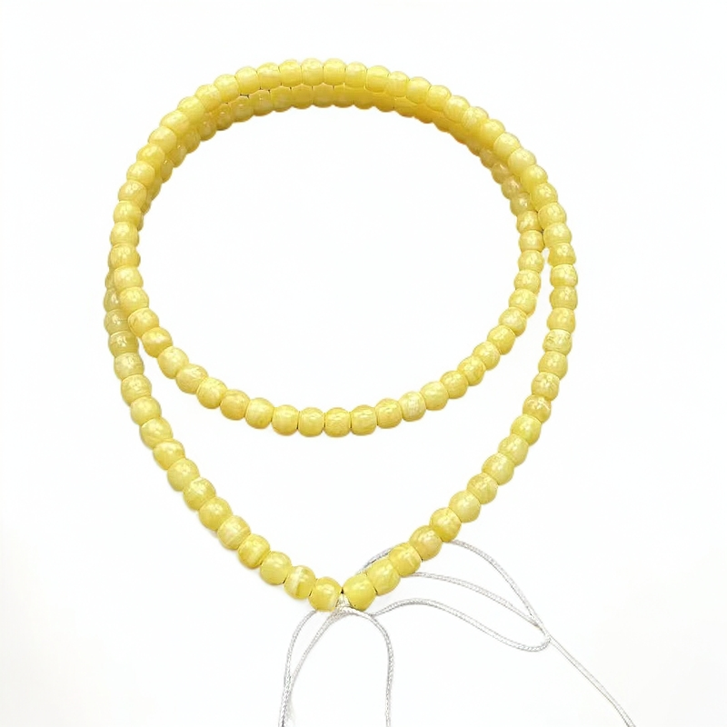 【岚玉珠宝】天然蜜蜡奶白老型108多圈手串