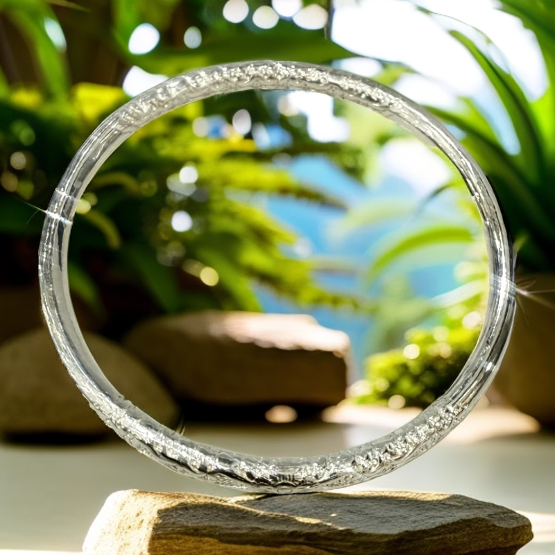 足银手镯 纯手工足银紫金花手镯  传承 时尚