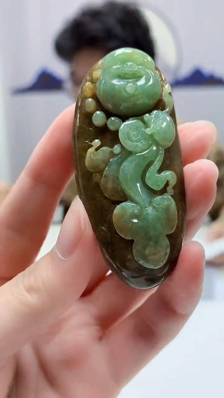 【闪购商品】定制翡翠未镶嵌4688zm-毛货挂件101佛公