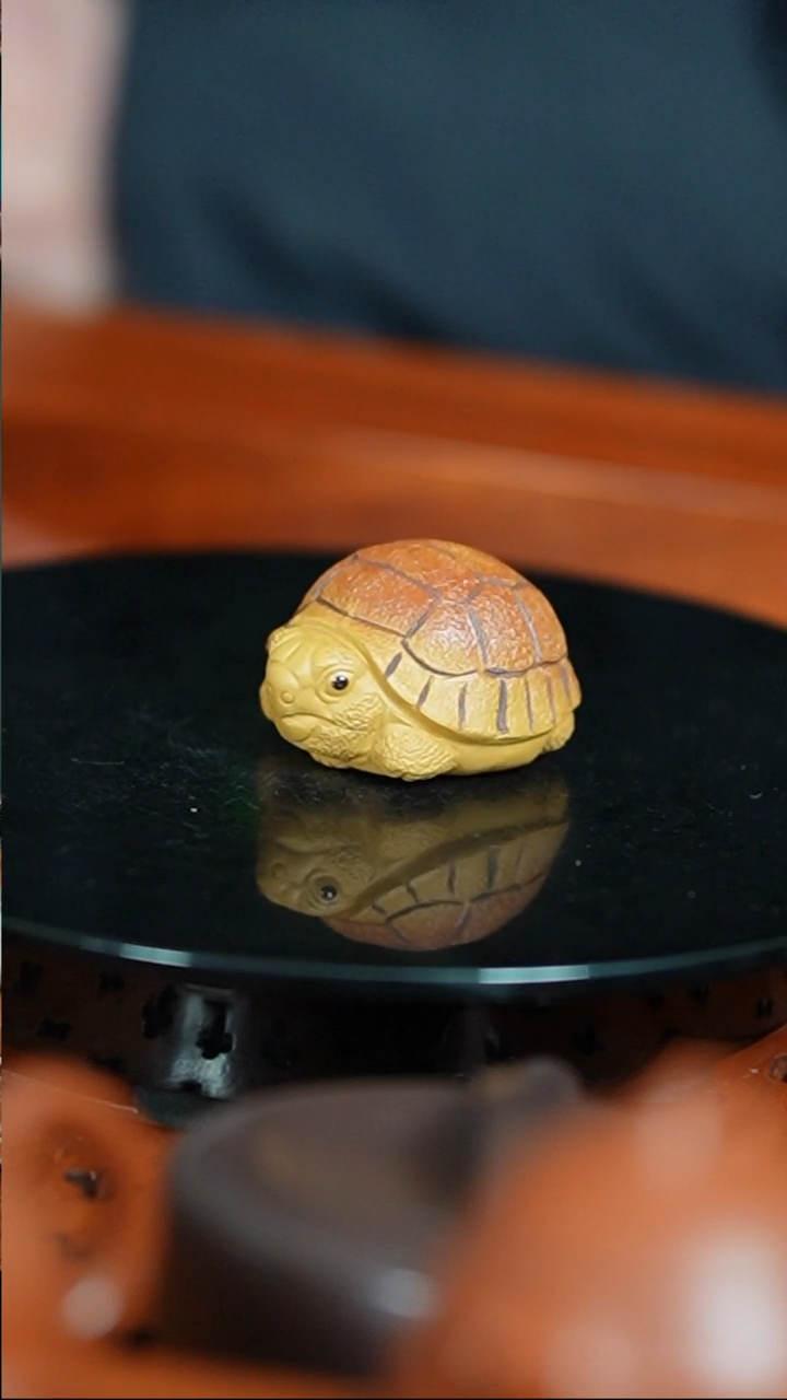 【闪购商品】紫砂茶宠段泥刻绘迷你小乌龟精品摆件