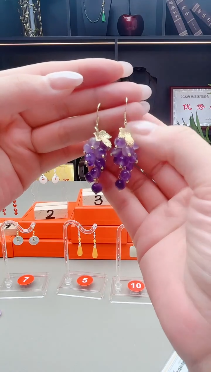 未镶嵌耳饰紫晶439