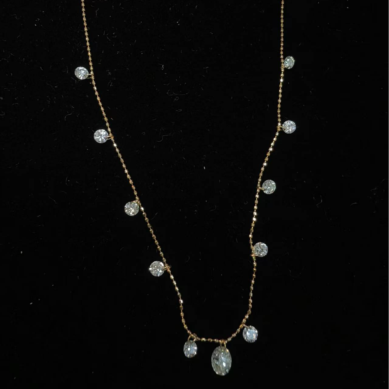 实验室培育钻石18k黄大美神项链QDL007