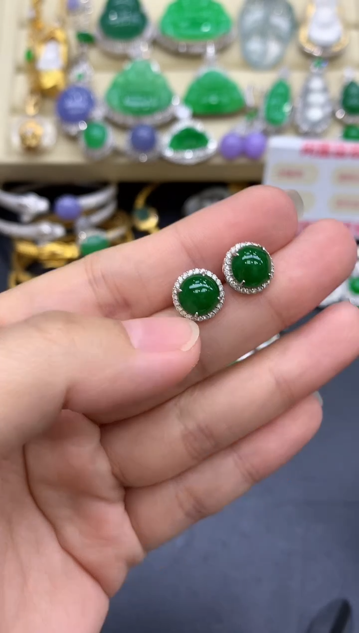 18K金镶嵌翡翠耳饰298-中国好珍宝